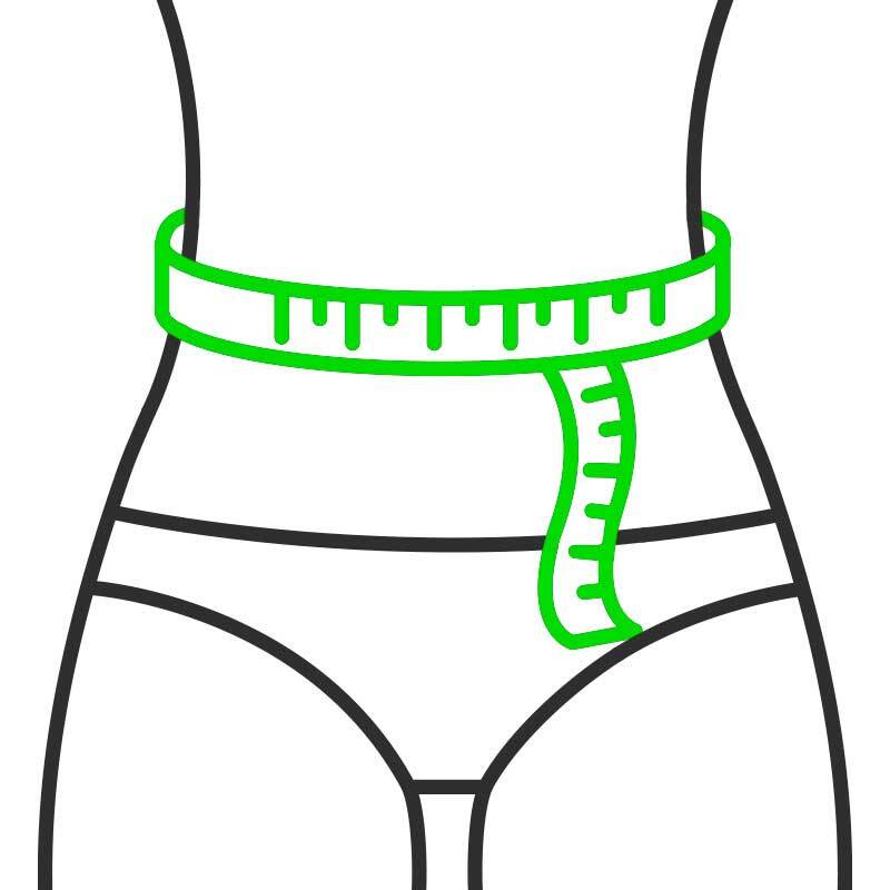 Measurement guide for waist circumference at bellybutton
