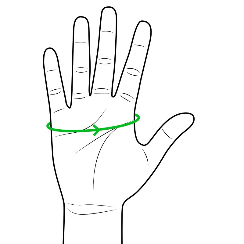 Hand measurement guide for hand circumference