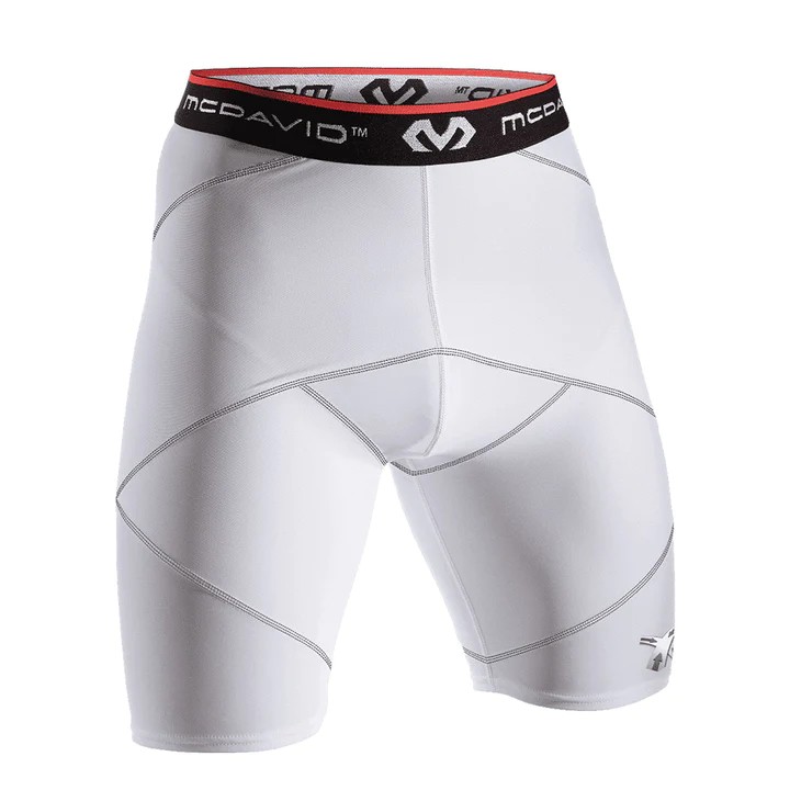 white mcdavid compression shorts