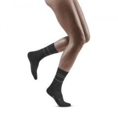 CEP Black Reflective Mid Cut Compression Socks for Women