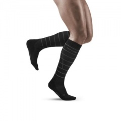 CEP Black Reflective Running Compression Socks for Men