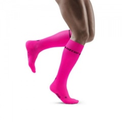 CEP Men's Pink Neon Compression Socks for Running