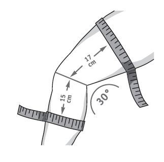 Measurement diagram for the Bauerfeind Genutrain S Knee Brace Measurement Diagram for the Bauerfeind Genutrain S Knee Brace