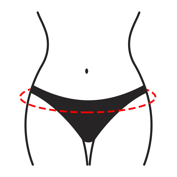 Please measure yourself as indicated Indication of Pelvic Measurement