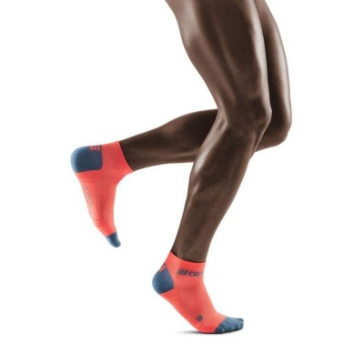 CEP Coral/Grey 3.0 Low Cut Compression Socks for Men
