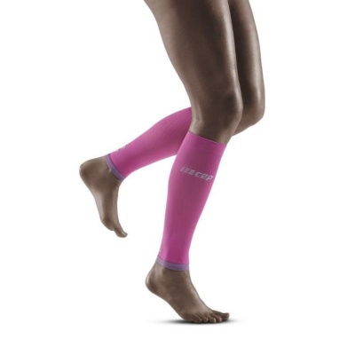 CEP Electric Pink/Light Grey Ultralight Compression Calf Sleeves for Women