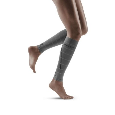 CEP Grey Reflective Calf Compression Sleeves for Women