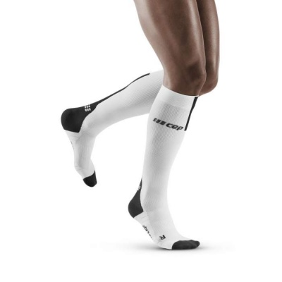 CEP Run White/Dark Grey Compression Socks 3.0 for Men