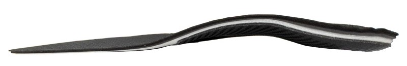 Side view of cycling insole to show thickness