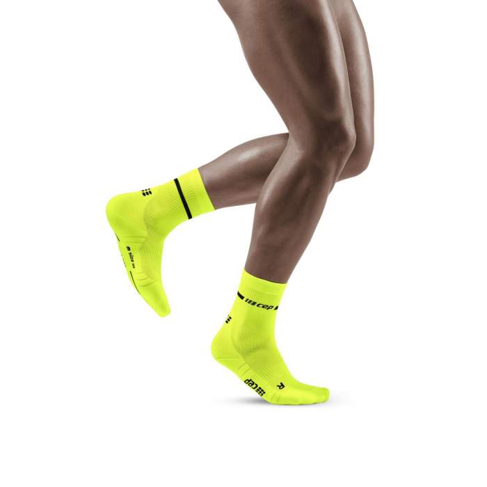 CEP Men s Yellow Neon Mid Cut Compression Socks for Running