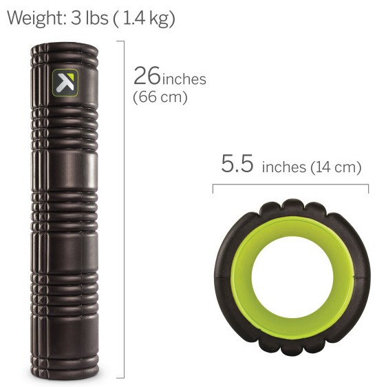The GRID 2.0 Foam Roller is sized 26 x 5.5 inches