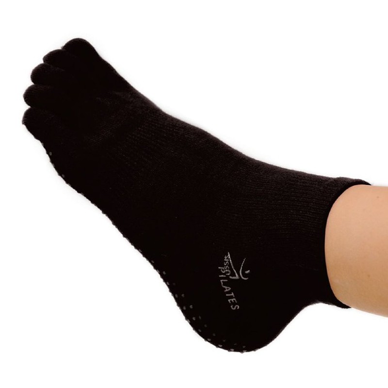 Sissel Black Cotton Non-Slip Pilates Socks - Think Sport