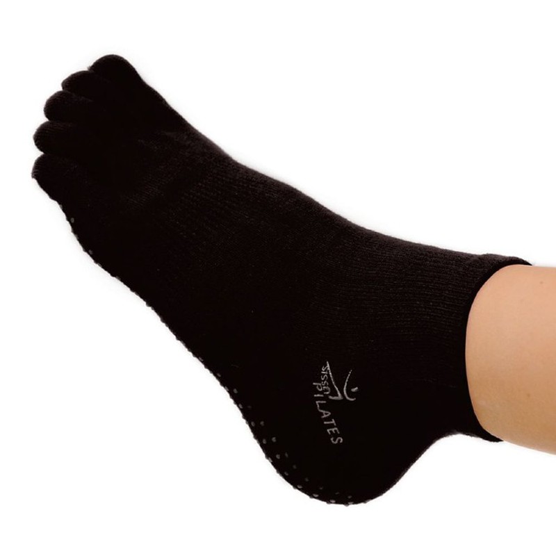 Sissel Black Cotton Non-Slip Pilates Socks Think Sport