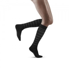 CEP Black Reflective Running Compression Socks for Women