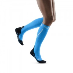 CEP Black/Electric Blue Winter Running Compression Socks for Women