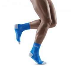 CEP Electric Blue/Light Grey Ultralight Short Compression Socks for Men