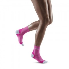 CEP Electric Pink/Light Grey Ultralight Short Compression Socks for Women