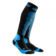 CEP Ski Merino Black/Blue Compression Socks for Men