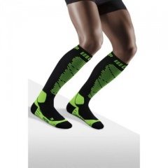 CEP Ski Merino Black/Green Compression Socks for Men