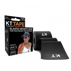 KT Tape Original 10'' Precut Kinesiology Tape (Black)